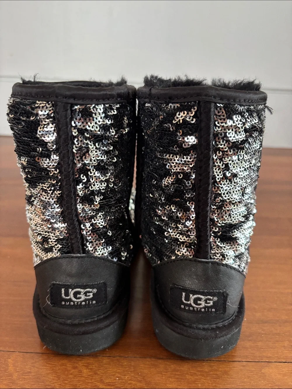 UGG Sequin Short Boots - Black & Silver